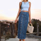 Keeping It Classic Button Down Denim Skirt