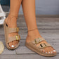 Sitting Lakeside Double Buckle Open Toe Sandals