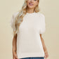 Double Take Lovely Day Mock Neck Short Sleeve Sweater