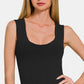 Zenana My Best Vibe Cropped Padded Seamless Tank in Black