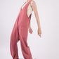 VERY J Summer Days Plunge Sleeveless Jumpsuit with Pockets