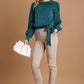 Umgee Frilly and Fantastic Frill Tied Hem Long Sleeve Blouse