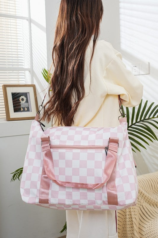 Zenana By My Side Checkered Multi-Pocket Travel Bag