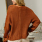 BiBi Cinnamon Cuddles V-Neck Cable Knit Sweater