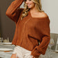 BiBi Cinnamon Cuddles V-Neck Cable Knit Sweater