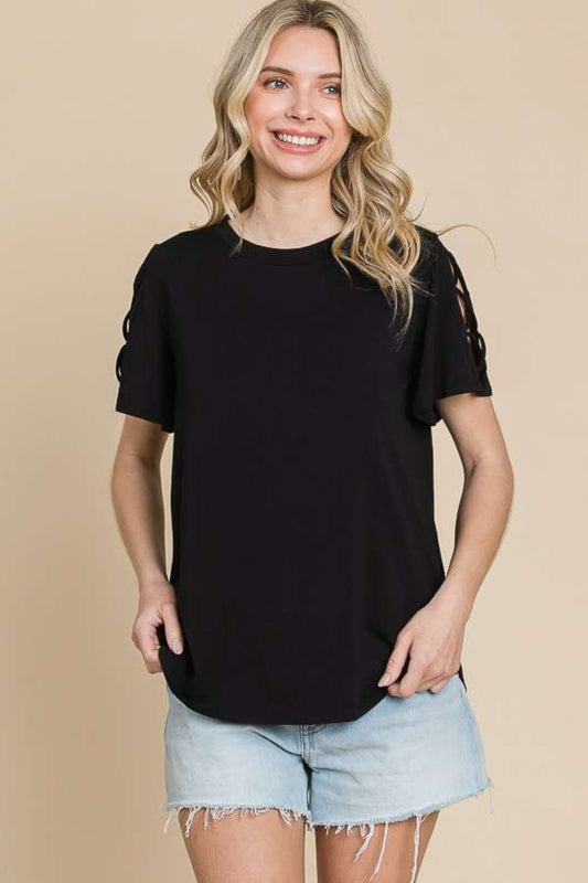 Culture Code Darling Delights Crisscross Short Sleeve T-Shirt