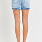 RISEN Giselle High Rise Distressed Hem Denim Shorts