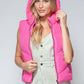 Snobbish A Quilted Beauty Zip Up Quilted Hooded Vest in Pink