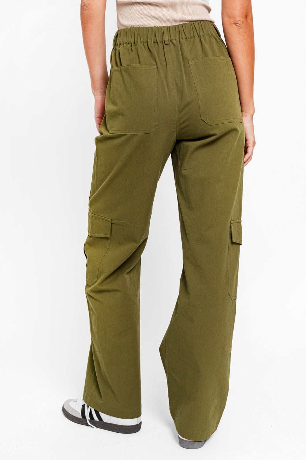 Tasha Apparel Out Of Site High Waisted Wide Leg Cargo Pants with Pockets