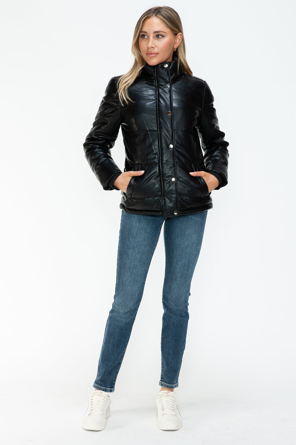 YMI Winter Perfection Pocketed Zip Up Turtleneck Puffer Jacket