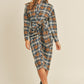 Mable Timeless in Plaid Flannel Front Tie Button Down Shirt Dress