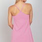 VERY J No Matter When Sleeveless Active Tennis Dress with Unitard Liner in Mauve