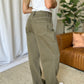 RFM Dani High Rise Garment Dye Wide Leg Jeans in Sage