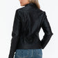 Snobbish Ready To Own The Night Faux Leather Zip Up Mock Neck Jacket in Black