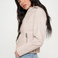 Coalition LA Come Alive Zip Up Hooded Jacket in Cream