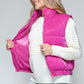 Snobbish Me and My Puffer Fine Fur Lining Quilted Vest in Hot Pink