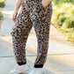 Celeste Design Take It Easy Contrast Sweatpants in Mocha Leopard