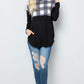 Celeste Plaid Days Pocketed Turtleneck Long Sleeve Blouse