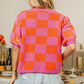 BiBi All Night In Sequin Checkered Short Sleeve Sequin Sweater