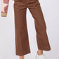 SAGE + FIG Annette Wide Leg Cropped Pants in Mocha