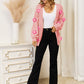 Angel Wings Flowers Fall Dropped Shoulder Open Front Cardigan