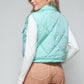 Snobbish Quilted and Cute Snap Down Quilted Crop Vest in Green