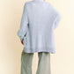 Davi & Dani Ribbed and Ready Ribbed Hem Button Up Long Sleeve Cardigan