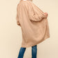 Haptics Autumn Days Stripe Textured Open Front Cardigan with Pockets