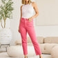 RFM Dylan Tummy Control High Waist Raw Hem Crop Jeans in Sunkissed