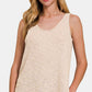 Zenana Made For Me Curved Hem Tank in Sand Beige