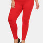 Yelete Ready For Action Seamless High Waist Fleece Leggings in Red