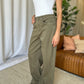 RFM Dani High Rise Garment Dye Wide Leg Jeans in Sage