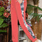 Celeste Design Disappearing Act Camouflage Elastic Waist Sweatpants in Red