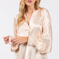 SAGE + FIG Champaign All Day Notched Long Sleeve Blouse