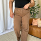 RFM Dawn High Rise Garment Dye Wide Leg Jeans in Coffee