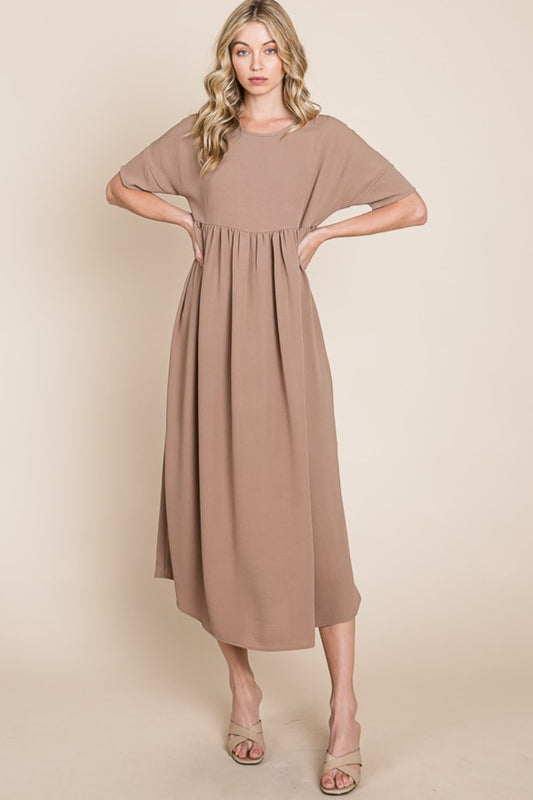 BOMBOM Hold Me Close Ruched Midi Dress