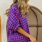 BiBi In The Mood Plaid Button Up Dolman Sleeve Shirt