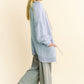 Davi & Dani Ribbed and Ready Ribbed Hem Button Up Long Sleeve Cardigan
