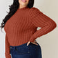 Basic Bae I'm Feeling Extra Ribbed Mock Neck Puff Sleeve T-Shirt