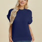 Double Take Lovely Day Mock Neck Short Sleeve Sweater