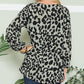 Celeste Embracing Wild V-Neck Long Sleeve Blouse in Olive Leopard
