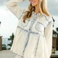 BiBi Good Times Snap Down Peplum Washed Shirt