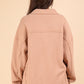 VERY J I'm Covered Button Down Textured Knit Shacket in Blush