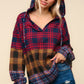 Haptics In My Plaid World Edge Cut Detail Hooded Top