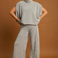 Umgee Breezy and Beautiful Elastic Waist Wide Leg Pants in Light Gray