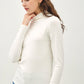 Be Cool Finding My Balance Mock Neck Long Sleeve T-Shirt in Ivory