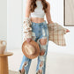 Litz La Andrea Frayed Cut Distressed Jeans