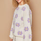 POL Petals of Perfection Daisy Pattern Drop Shoulder Sweater in Cream