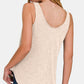 Zenana Made For Me Curved Hem Tank in Sand Beige