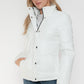 YMI Cozy Perfection Pocketed Zip Up Turtleneck Puffer Jacket in White